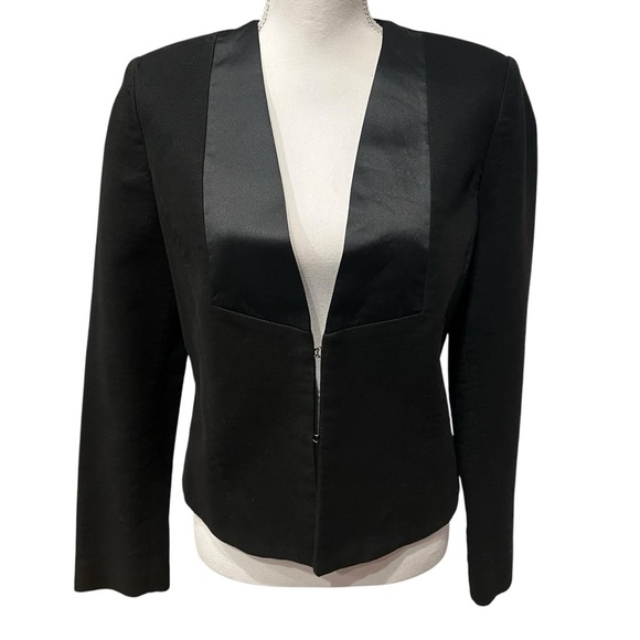 See by Chloe Black Textured Satin Trim Modern Cropped Viscose & Cotton Sz 10 - Picture 1 of 16